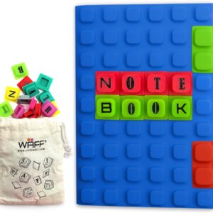 Kit de Cuaderno Creativo con Cubos de Silicona Suave y Papel Rayado - WAFF Color Azul -KG4102CMB
