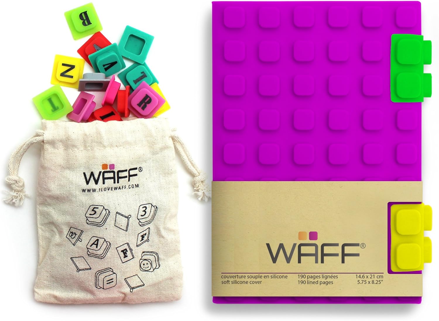 Kit de Cuaderno Creativo con Cubos de Silicona Suave y Papel Rayado - WAFF Color Morado -KG4103CMB - Imagen 2