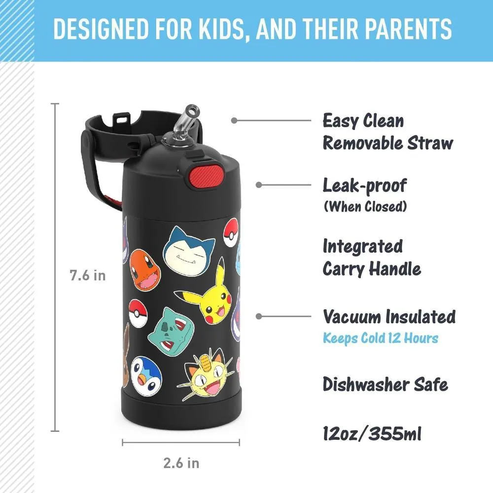 Botella Thermos FUNTAINER, Pokémon, mantiene frío 12 horas - Imagen 2